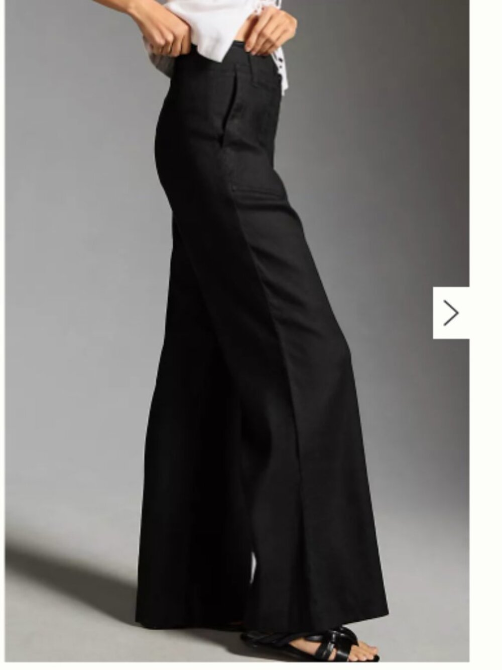 Maeve by Anthropologie The Naomi Linen Wide-Leg Flare Pants Size 6 boho chic 70s